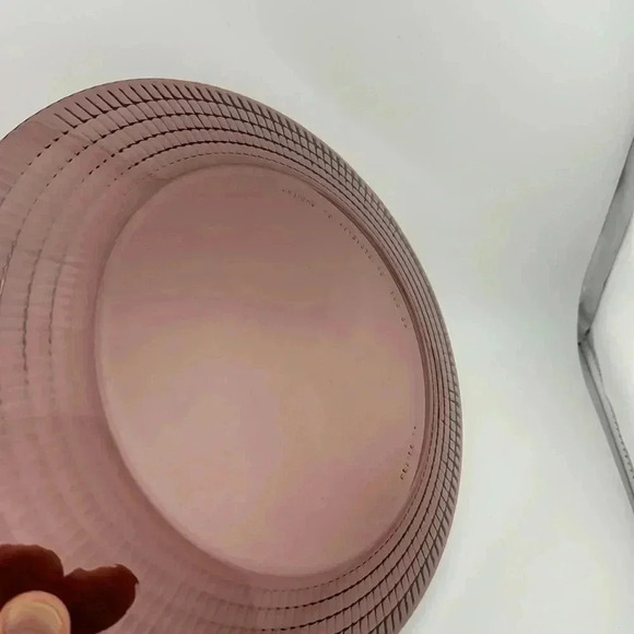 Vintage Fortecrisa Amethyst Purple Plum Glass Dinner Plates Mexico Ribbed Set/6 - Picture 14 of 15